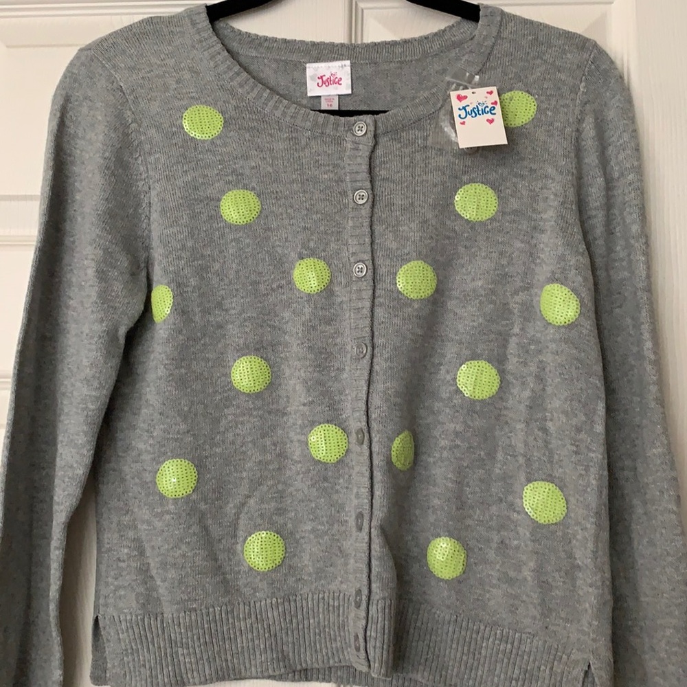 Girls Justice Lime Dot Sweater
